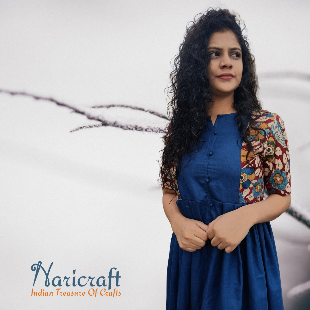 Kalamkari Kurta - Empire Blue