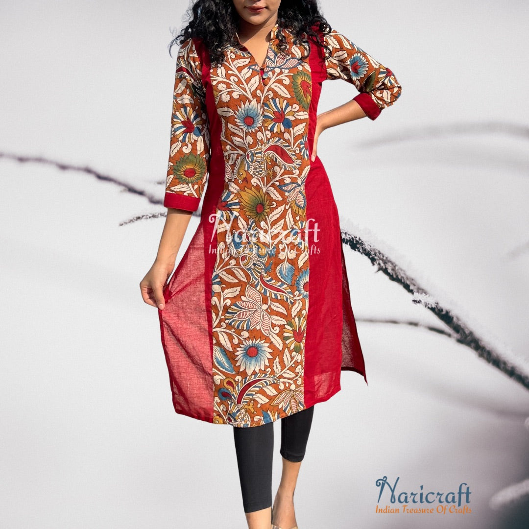 Cincinnati Red - Kalamkari Kurta