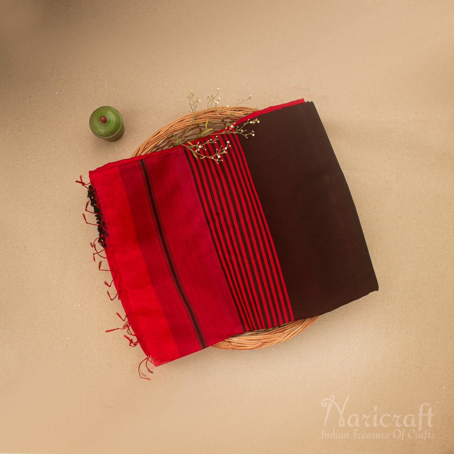 Red saree - Maheswari silk