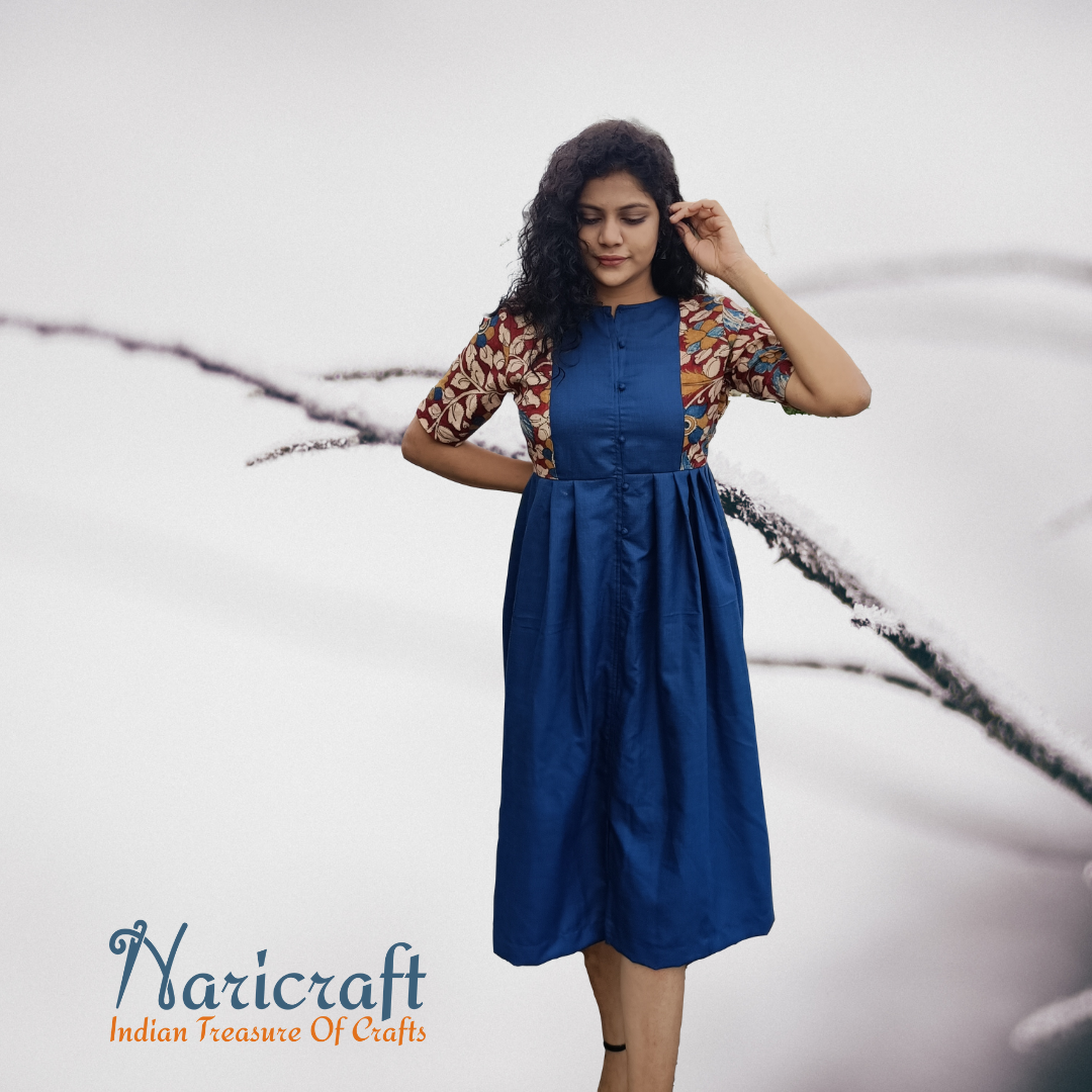 Kalamkari Kurta - Empire Blue