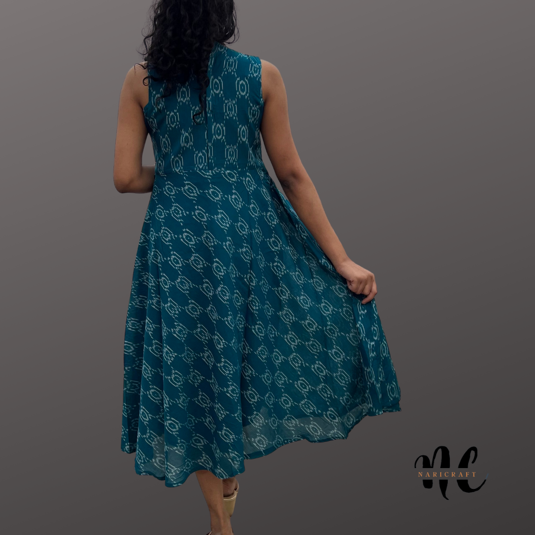 Denim blue flare - ikat dress