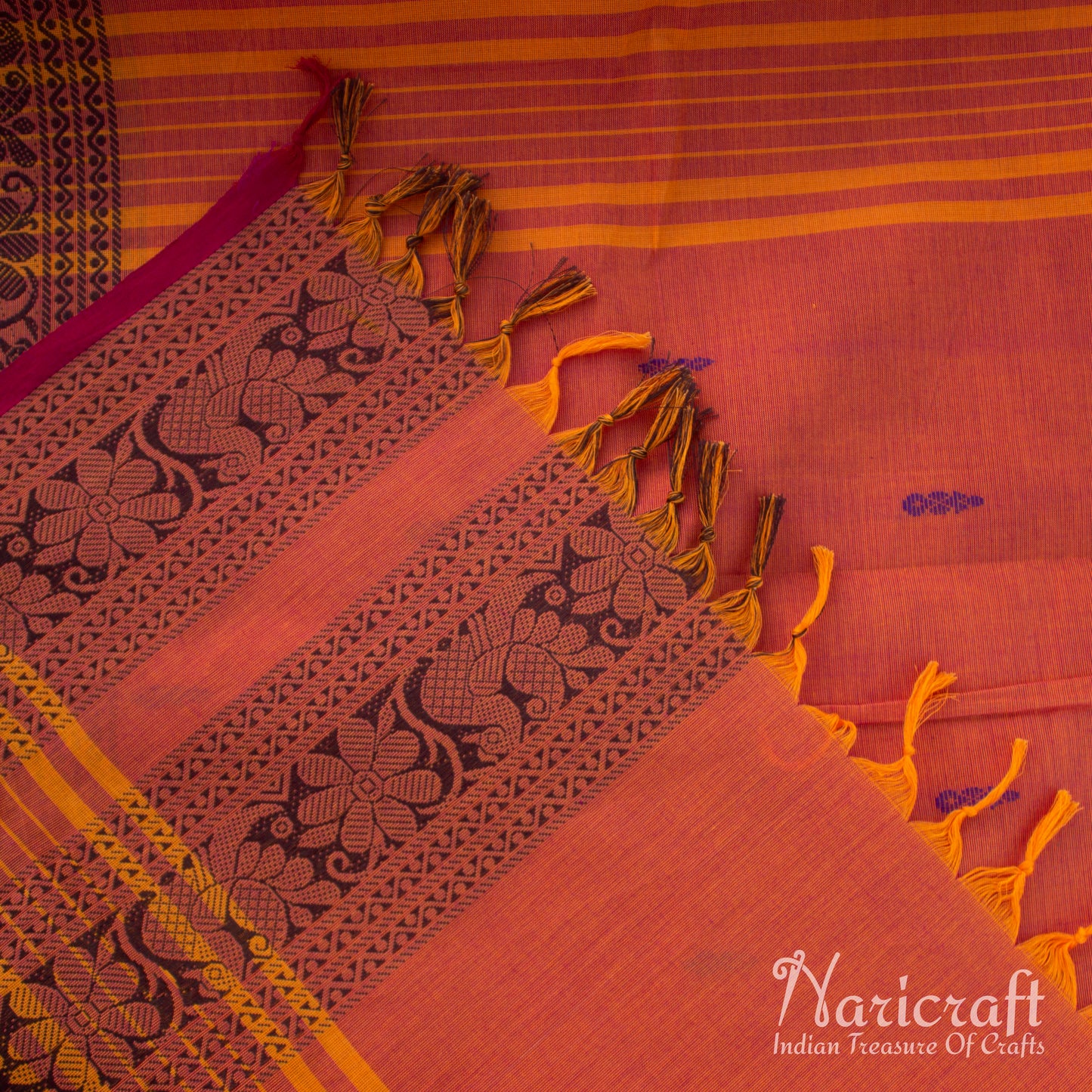 Peacock double border saree - Venkatagiri cotton