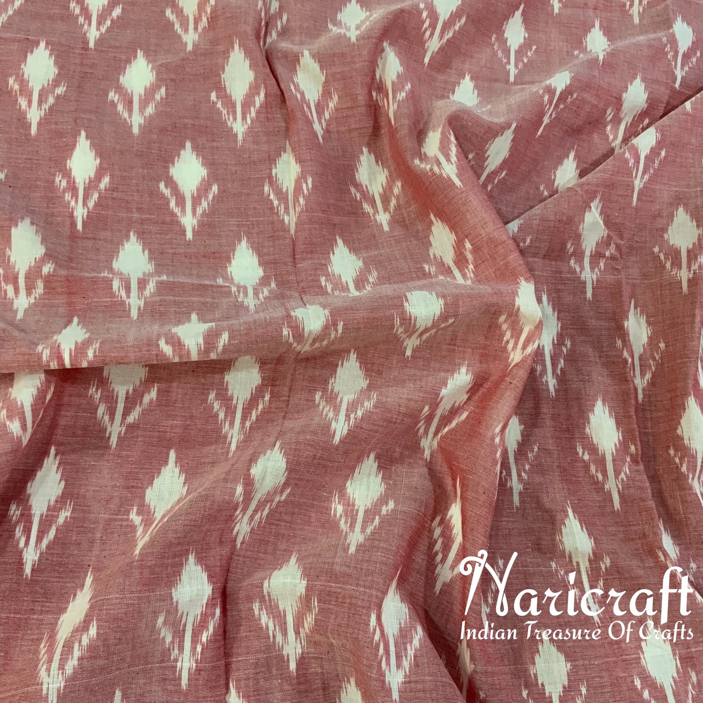 Pochampalli Ikat cotton saree - Peach colour