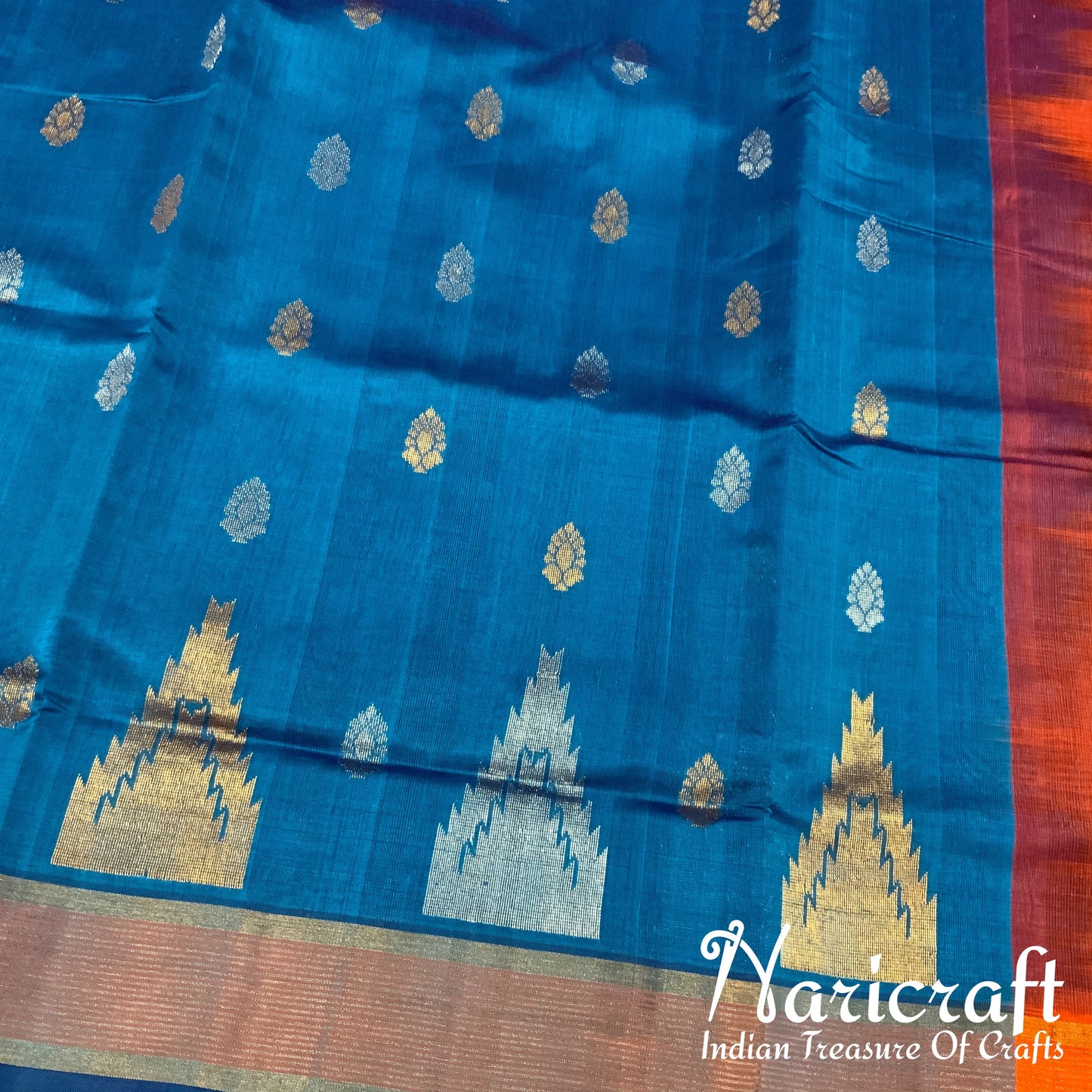 Venkatagiri silk cotton saree - Temple design