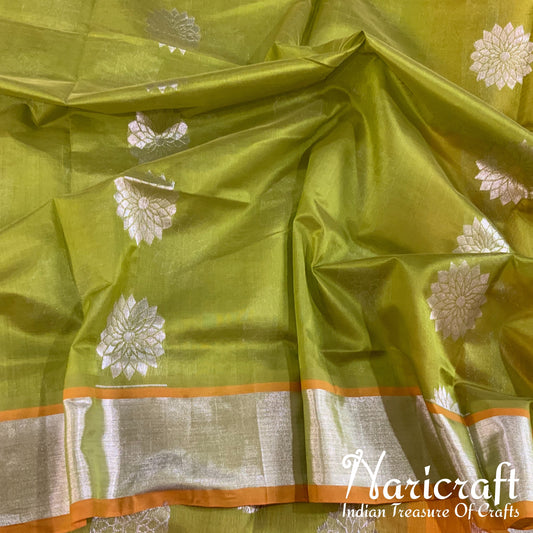 Venkatagiri silk cotton saree - Olive green
