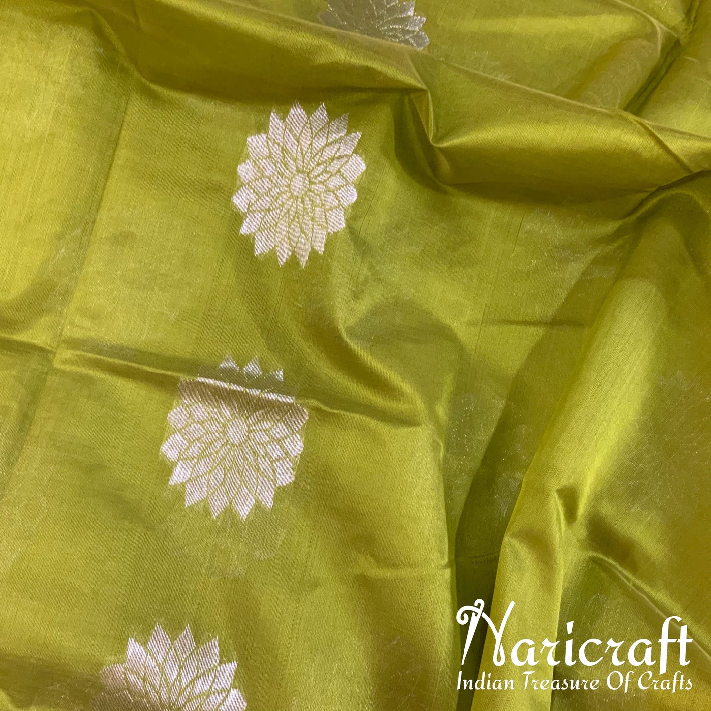 Venkatagiri silk cotton saree - Olive green