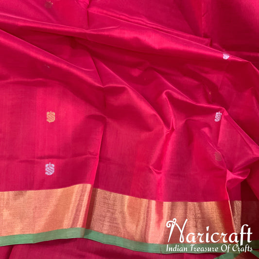 Venkatagiri silk cotton saree - Cherry Red