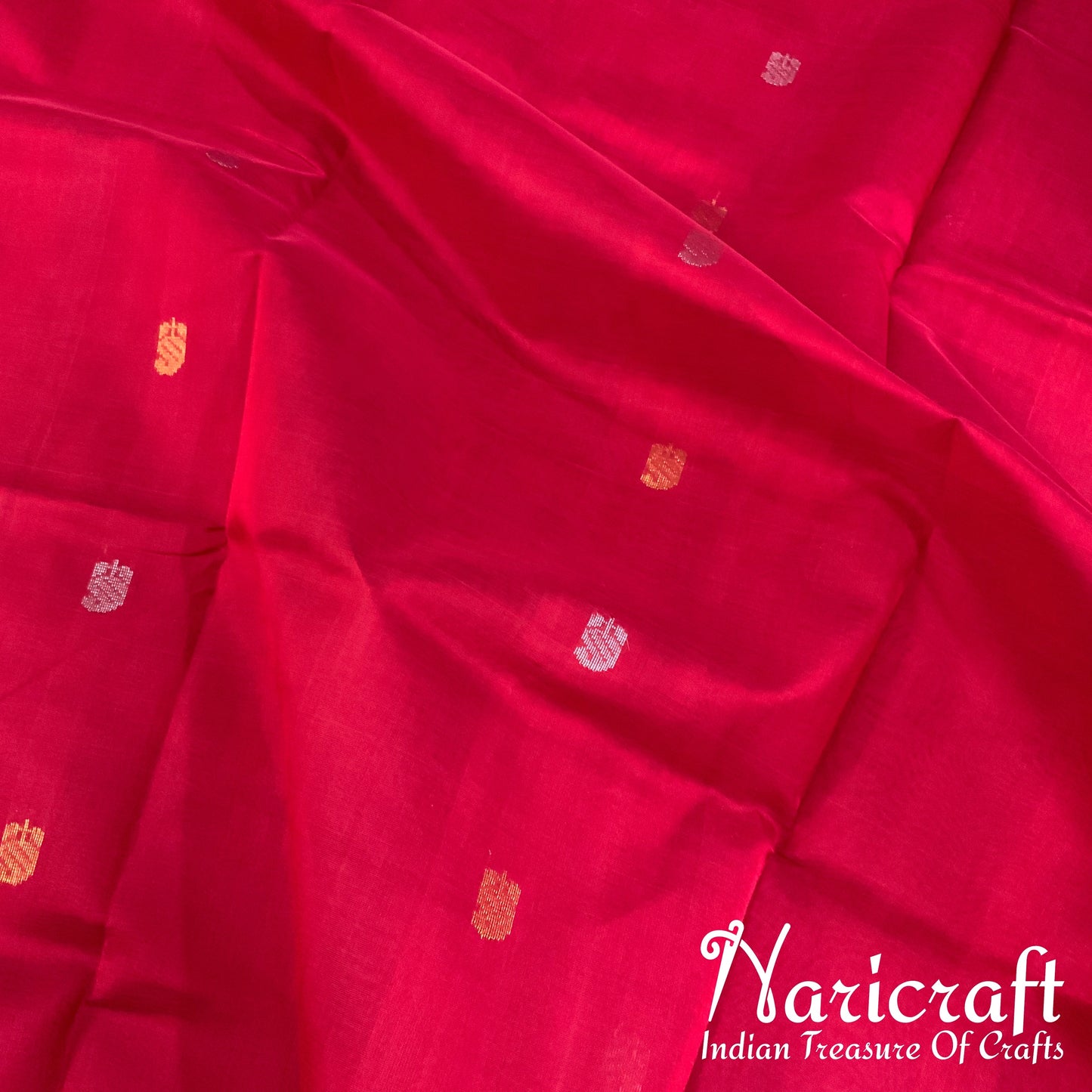 Venkatagiri silk cotton saree - Cherry Red