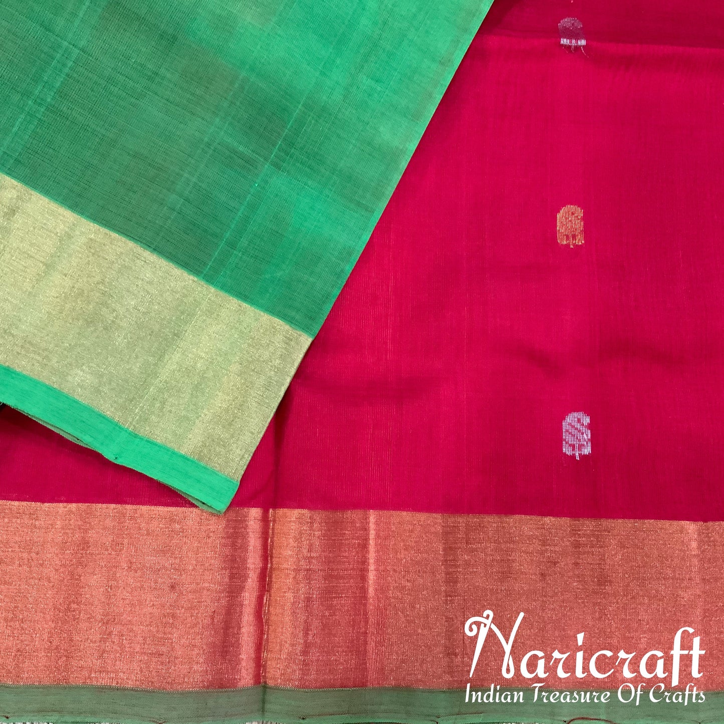 Venkatagiri silk cotton saree - Cherry Red