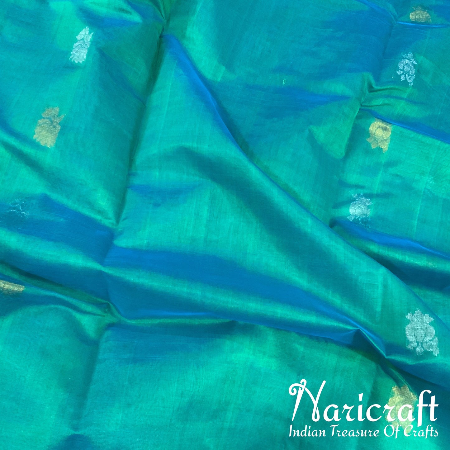 Venkatagiri silk cotton saree - Sea Green