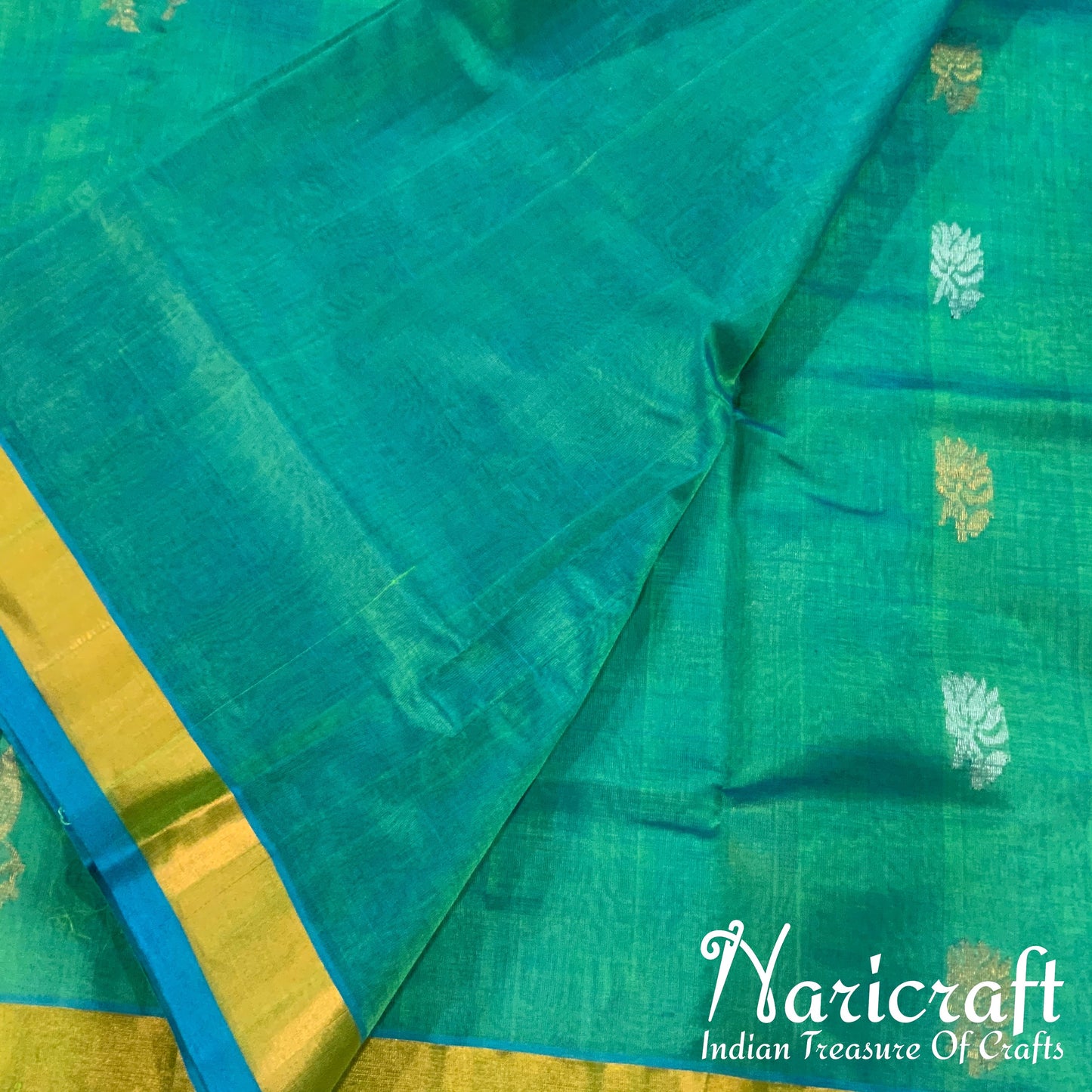 Venkatagiri silk cotton saree - Sea Green